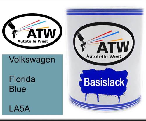 Volkswagen, Florida Blue, LA5A: 1L Lackdose, von ATW Autoteile West.